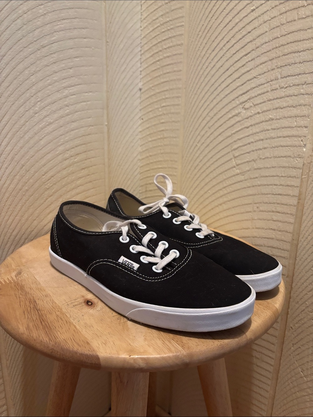 Vans Black Canvas Low-Profile Sneakers with White Accents